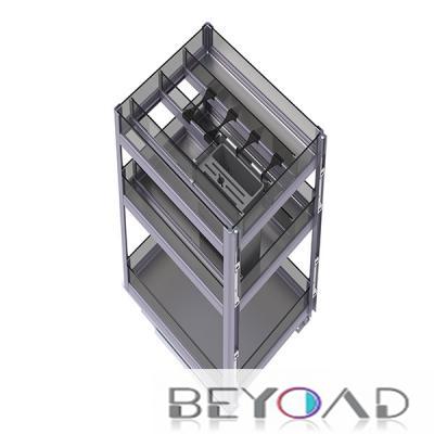 Tempered glass Aluminium frame pull out basket BD-040