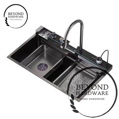 Universal Kitchen Sink Multifunctional Digital Kitchen SUS304 Kitchen Sink with Drainer Stainless Steel Luxury Carton Box 100