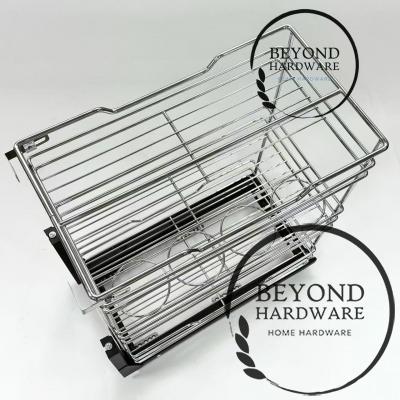 Kitchen 300mm cabinet width wire Basket Bottom Mounted Soft Closing Basket Silver for Modern Kitchen use