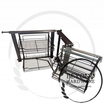 Beyond Kitchen hot sale black color wire basket pull out basket Revolving Kitchen Cabinet Basket Magic Corner With Soft Close