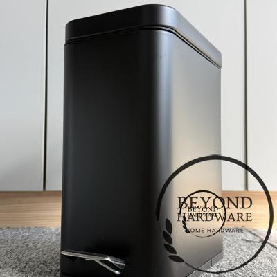 Black Freestanding Pedal Trash Bin for Kitchen and Bathroom