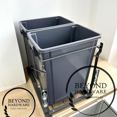 35L Double-Bin Door-Mounted Pull-Out Trash Bin for Kitchen Cabinet