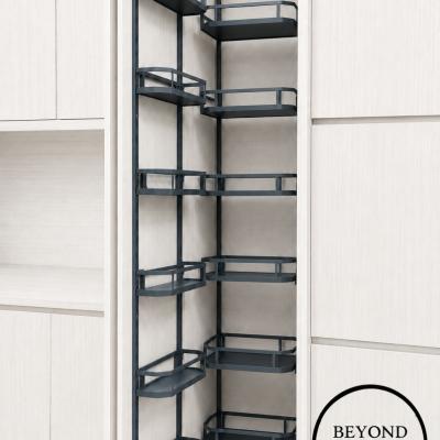 6 Layer Wooden Basket Kitchen Pantry Unit with Soft-Closing Slides