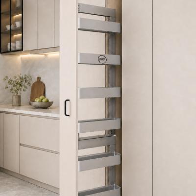 6 Layer Aluminium Champagne Gold Tall Unit Pull-Out Basket