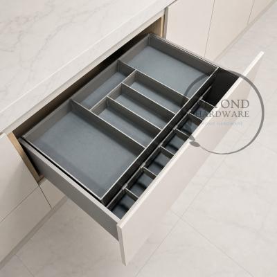 Champagne Gold Aluminum Kitchen Pull Out Drawer Basket Organizer